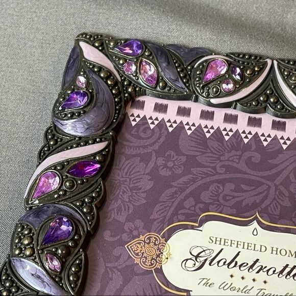 NWT Bundle pack Gray & Purple Crystal stone elegant 4x6 picture frame - Picture 3 of 6